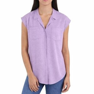 Jachs Girlfriend Women's XL Blouse Purple Rayon H0511